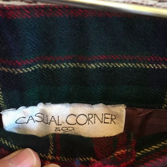 VINTAGE CASUAL CORNER PURE WOOL CULOTTES IN PLAID - Picture 4 of 8